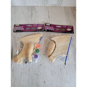 Wooden‎ paint Halloween bats set unique prop home decor accessory